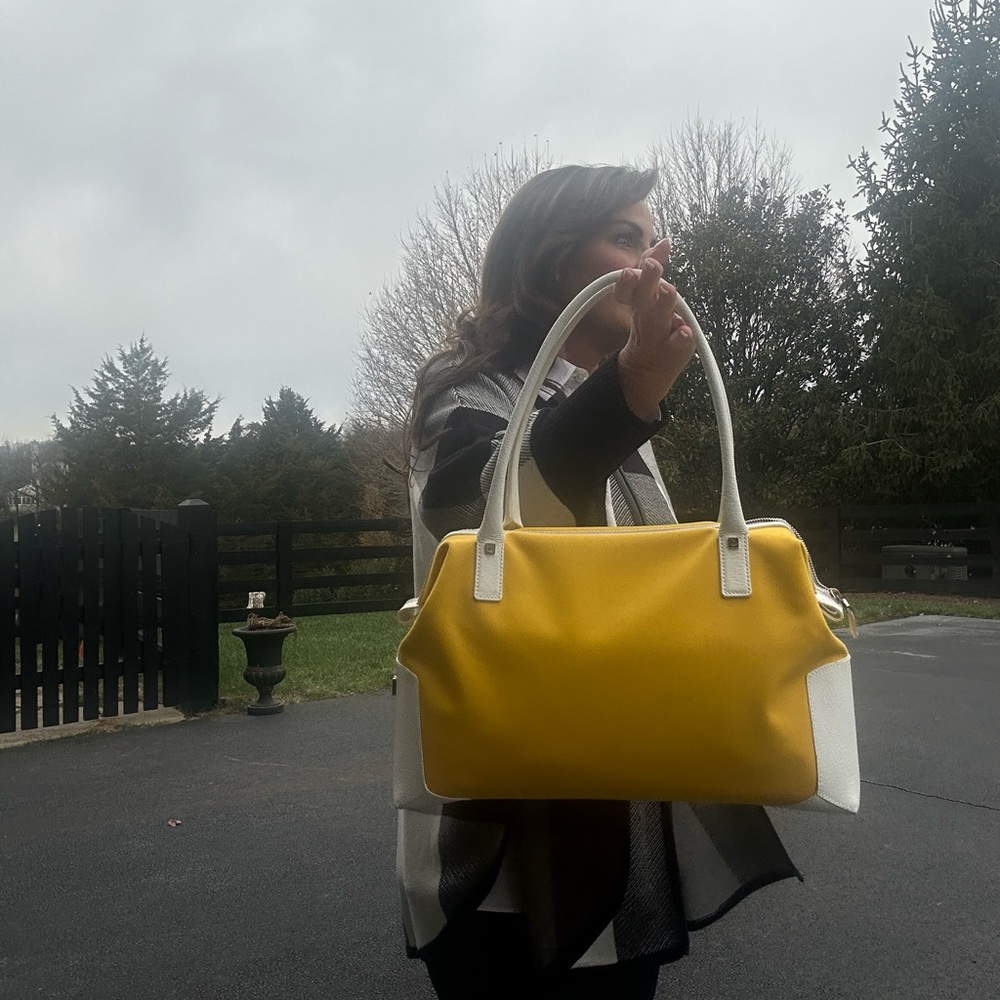 Salvatore Ferragamo Yellow Linen Bag